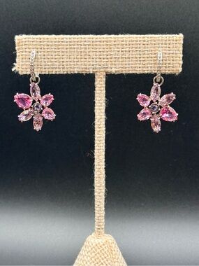 Swarovski Crystal Mixed Cuts Flower Gema Drop Earrings